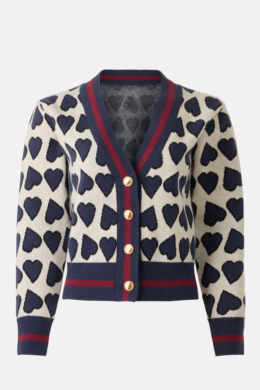 Rowan Heart Jacquard Knit Cardigan by Alexia Admor | Rent the Runway