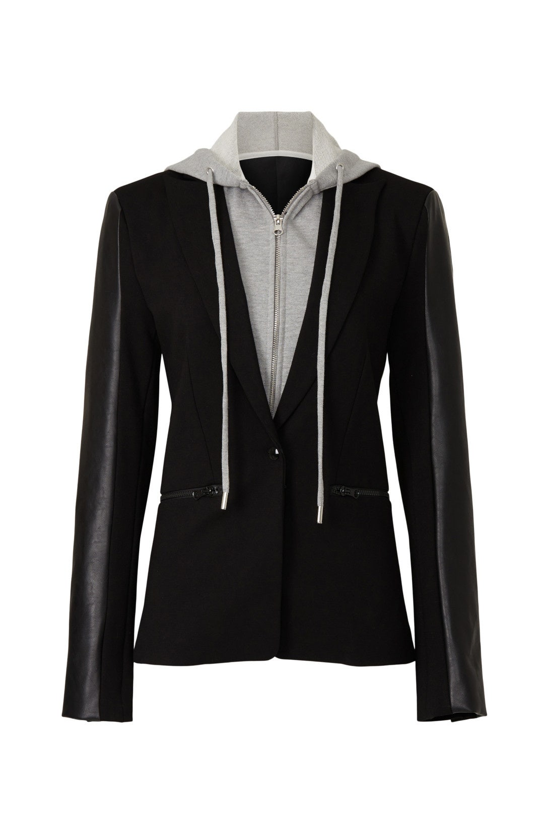 Ryder Faux Leather Sleeve Blazer by Central Park West 4
