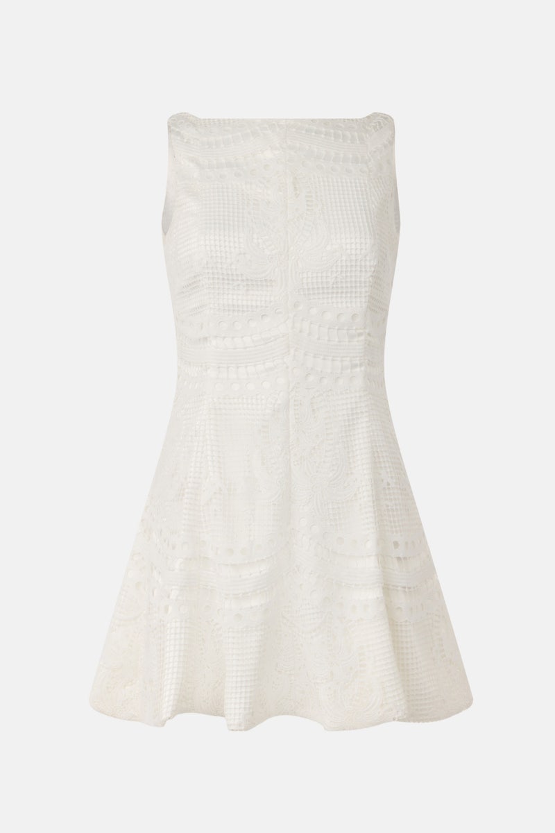 Boat Neck Fit & Flare Mini Dress by Jewel x Badgley Mischka - Photo 4