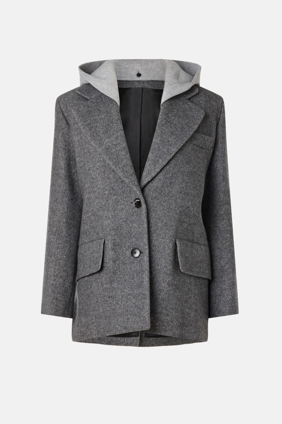 Grey Blazer With Attached Hoodie by Sandro | Rent the Runway