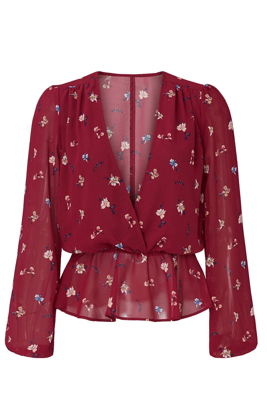 Floral Woven Surplice Top by Slate & Willow