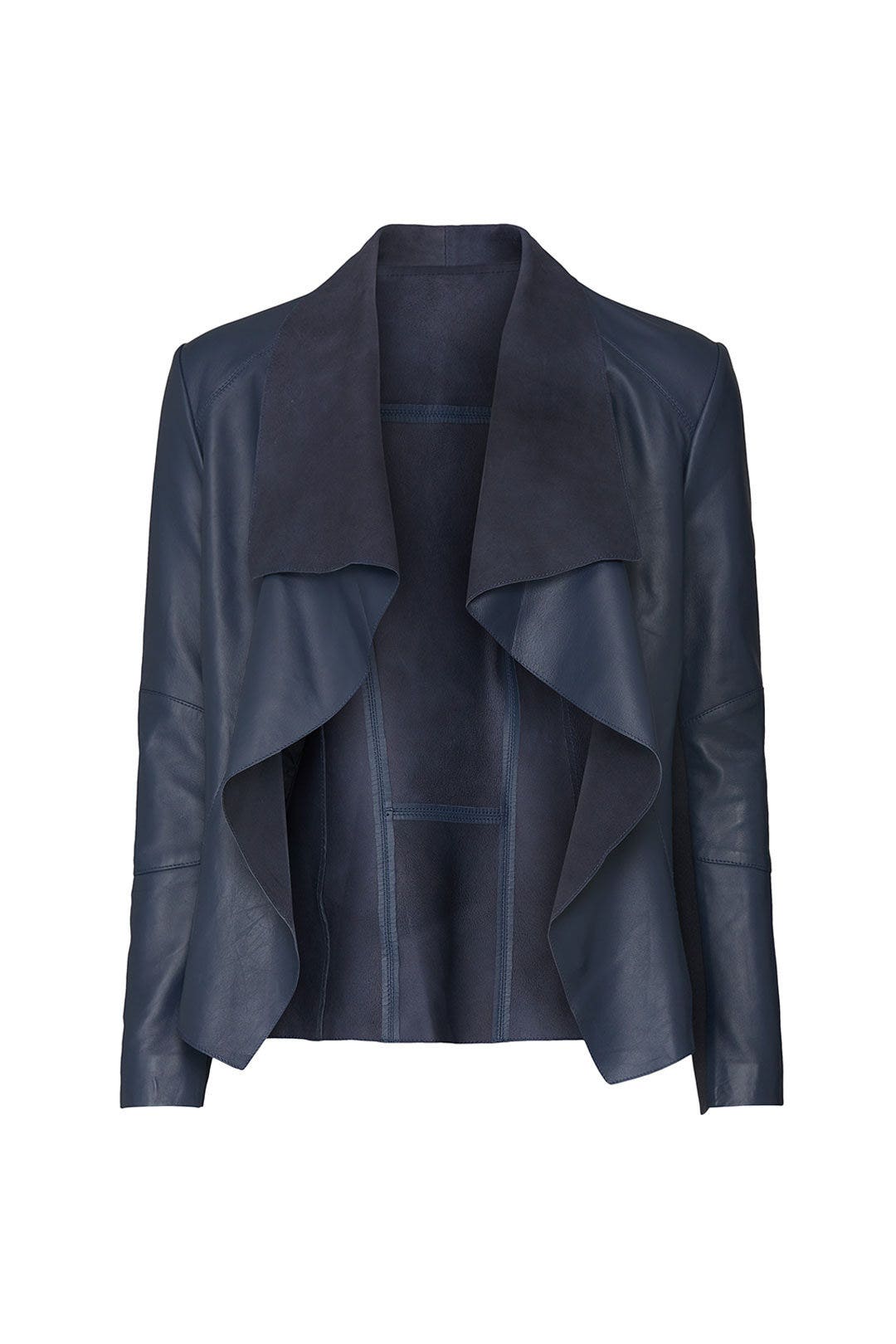 Leather Drape Jacket by Slate & Willow 4