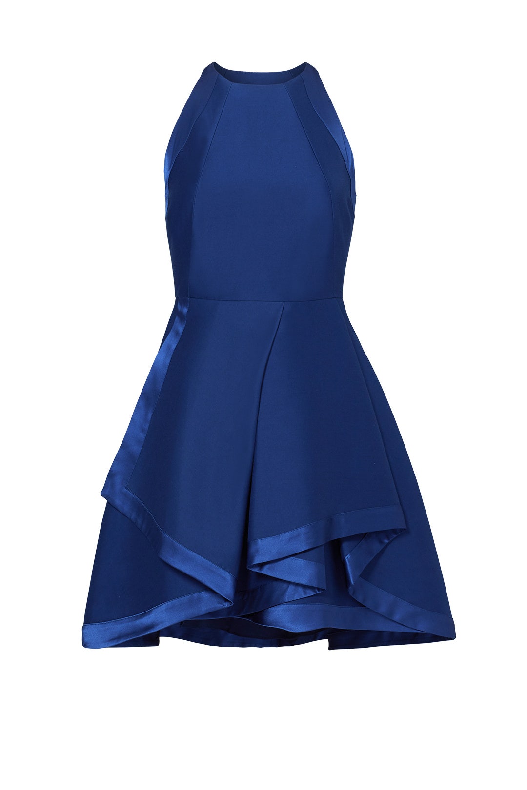 Navy Ribbon Tier Dress by HALSTON 3