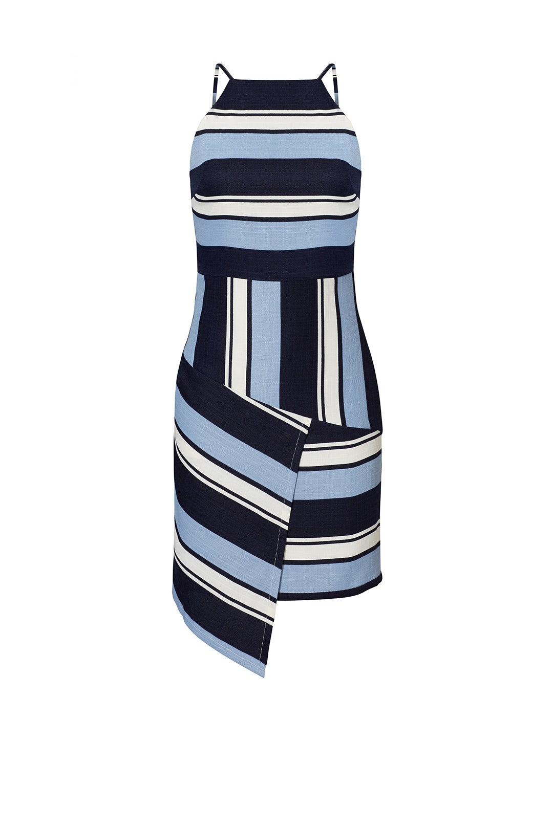 Navy Striped Asymmetrical Dress by J.O.A.