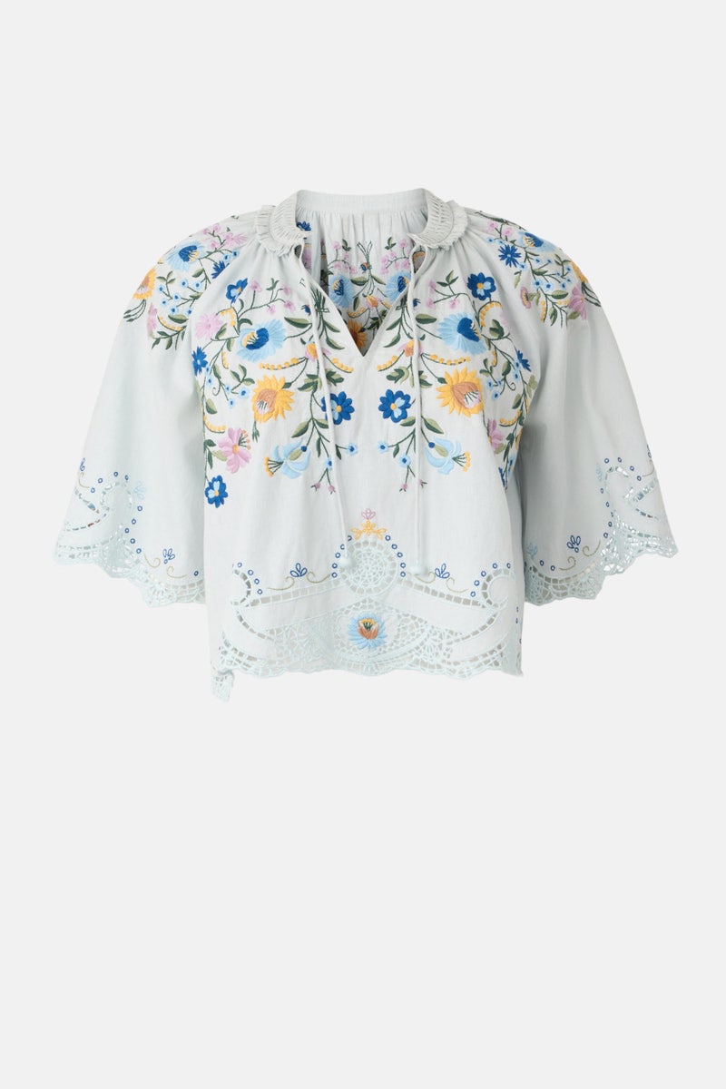 Celia Embroidered Short Sleeve Top by Sea New York - Photo 4