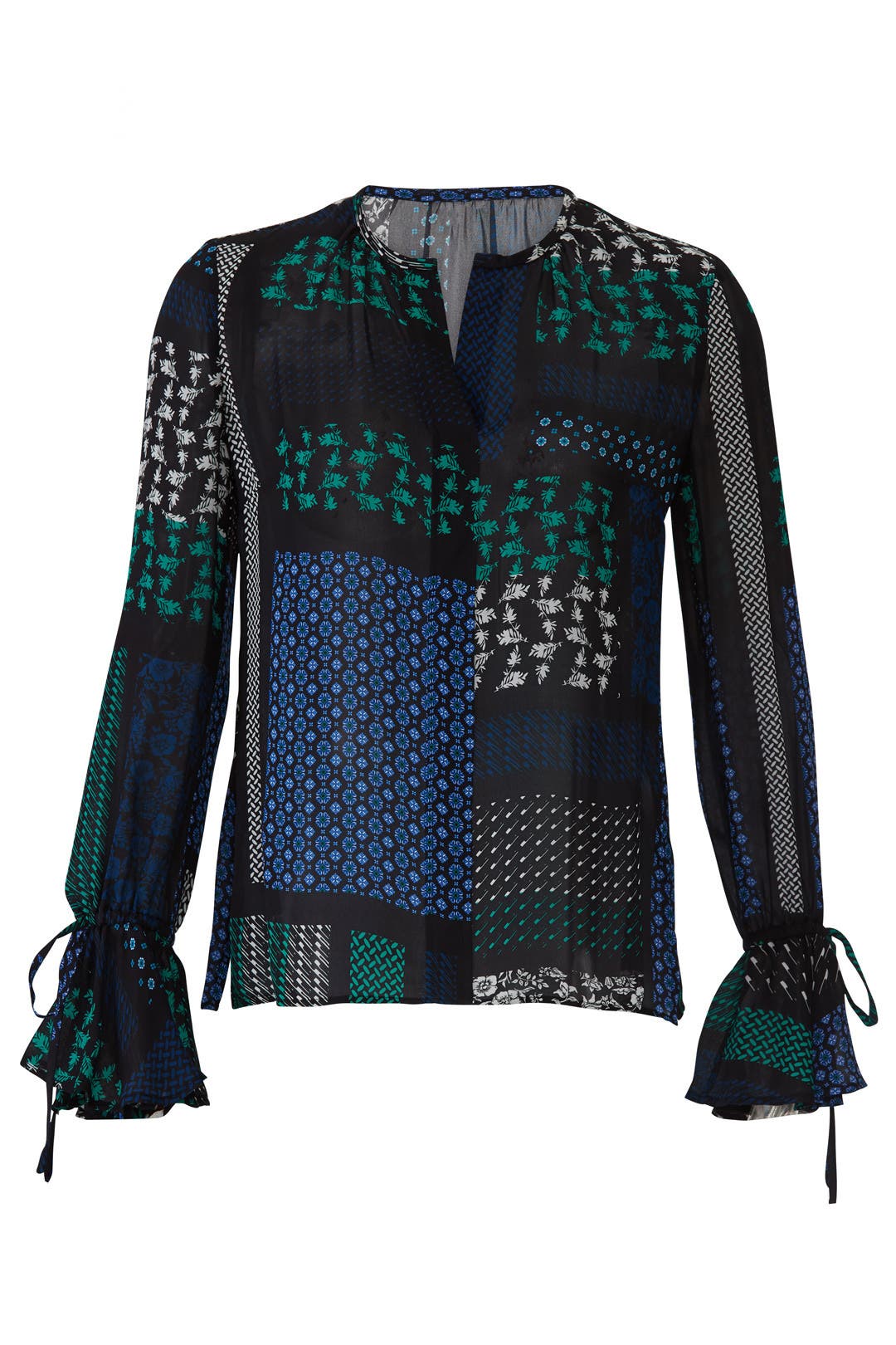 Geo Print Bell Sleeve Blouse by Derek Lam 10 Crosby for $65 | Rent the ...