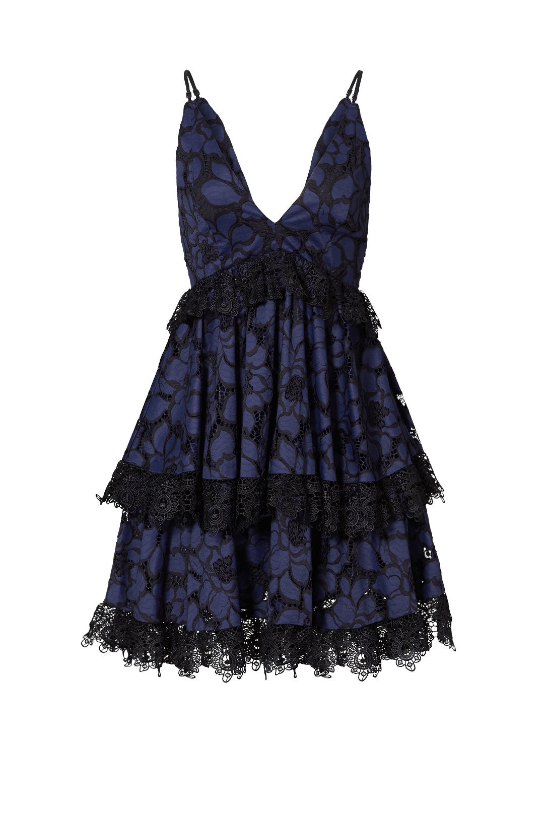 Navy Tiered Lace Dress by KENDALL + KYLIE 3