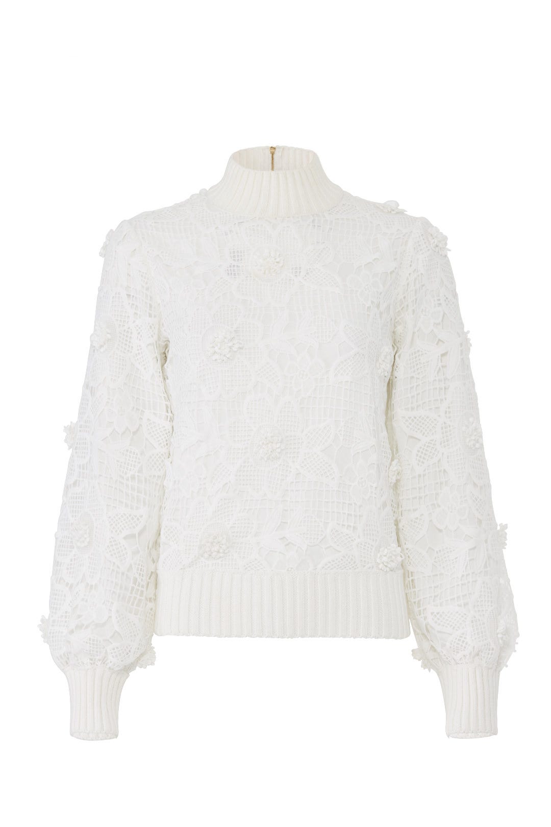 White Lace Sweater by Badgley Mischka 3