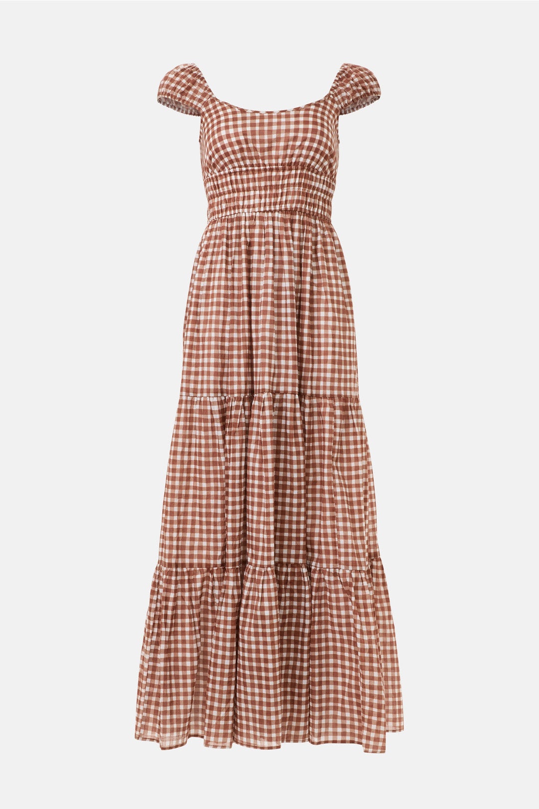 dalanie tie strap maxi dress brown gingham Windsor Dot to Trot Polka Dot Mini Dress in Brown-2