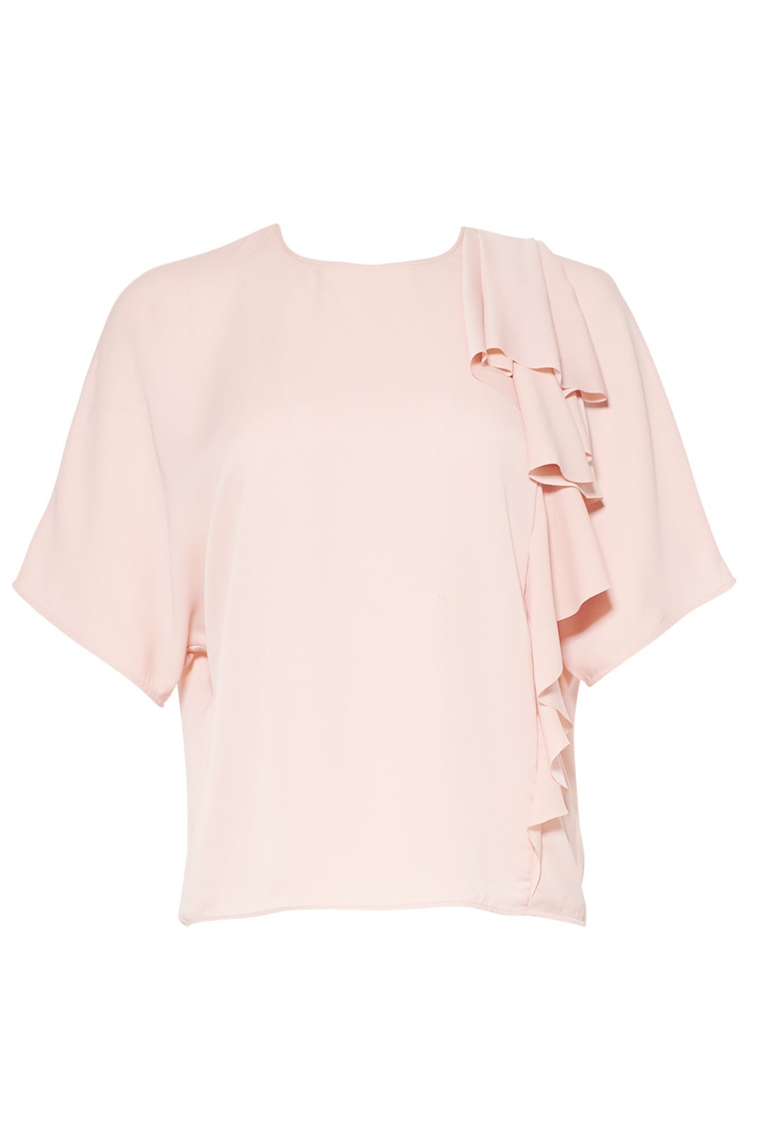 Pink Ruffle Drape Top by Jason Wu