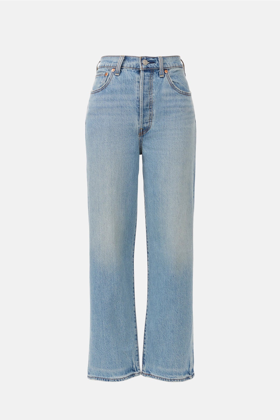 Light Blue Ribcage Straight Ankle Jeans