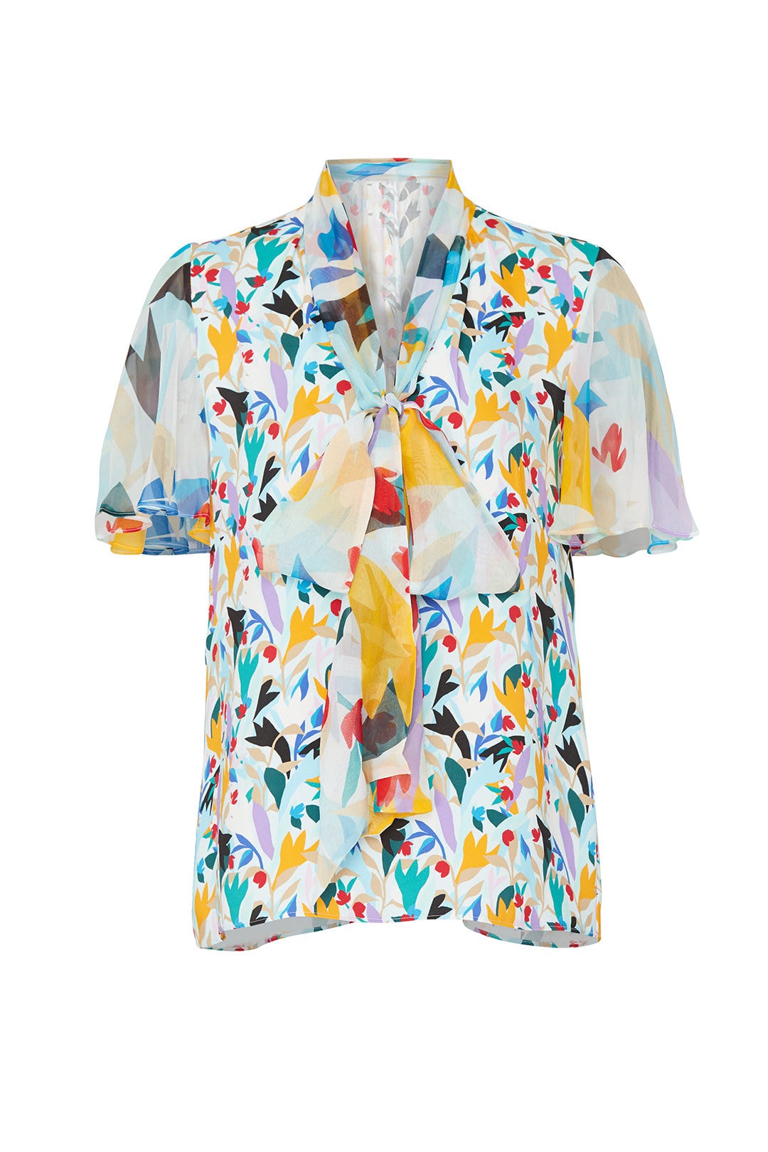 Tie Neck Flutter Sleeve Top by Prabal Gurung 4