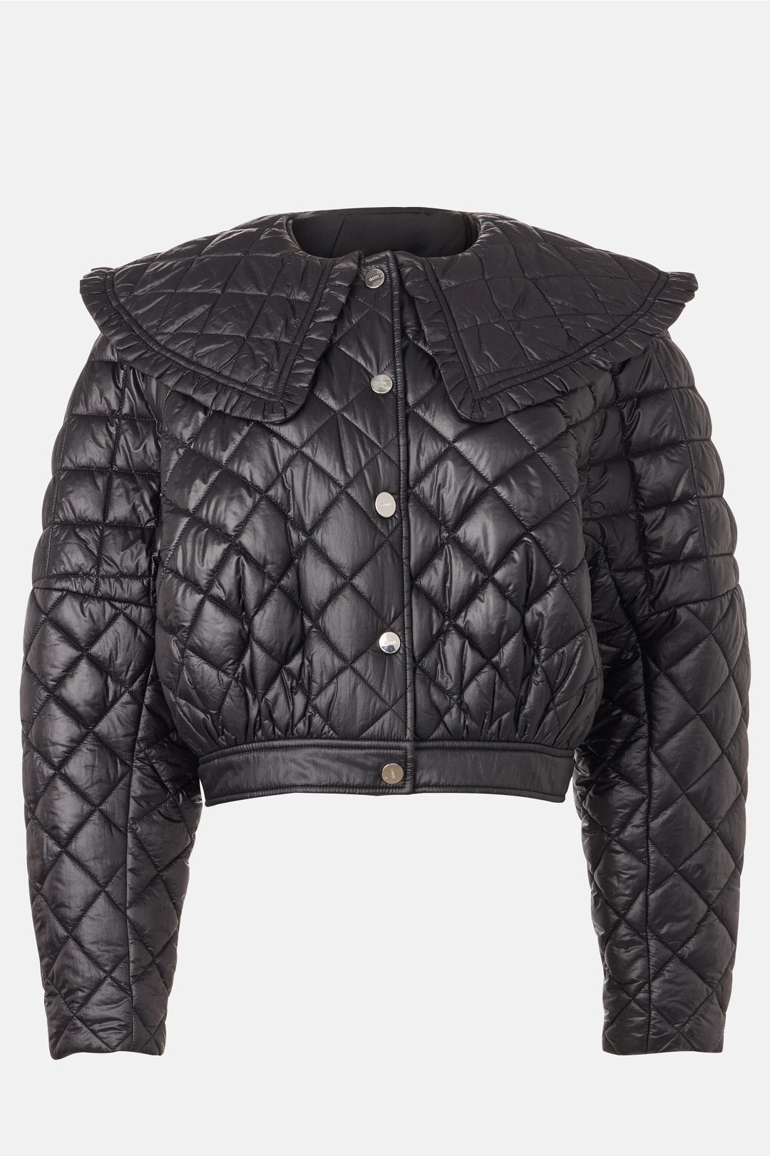 Nylon Quilted Collared Jacket by GANNI 4