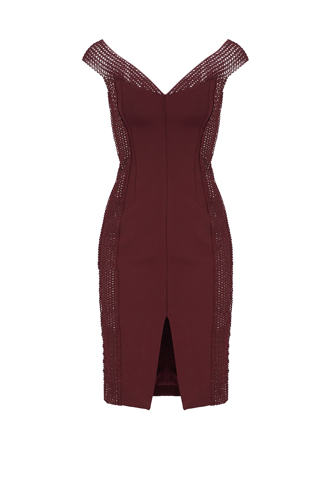 Burgundy Bandage Off Shoulder Dress by Nicholas 3