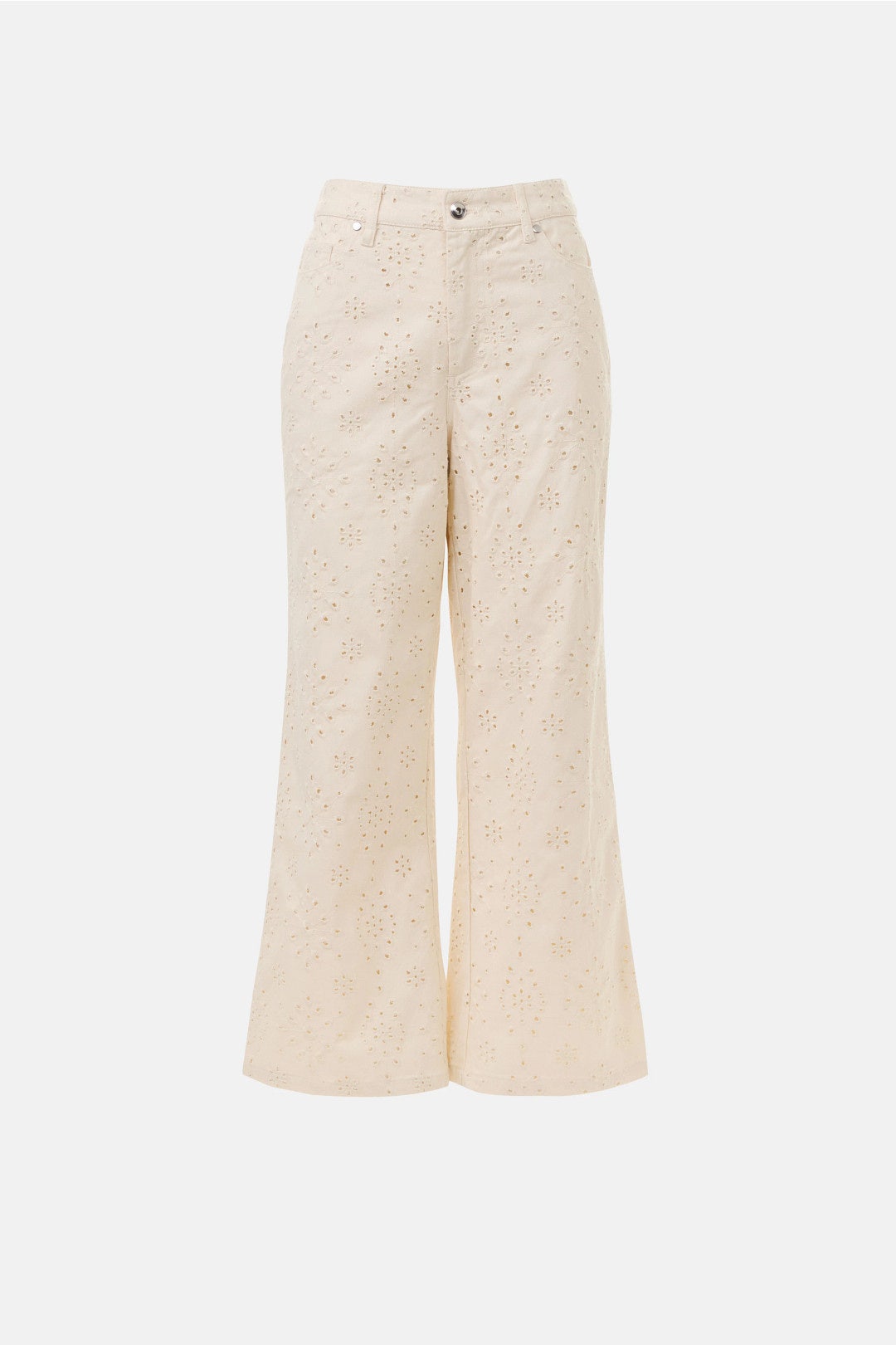 Straight Leg Denim Eyelet Pants by CeCe