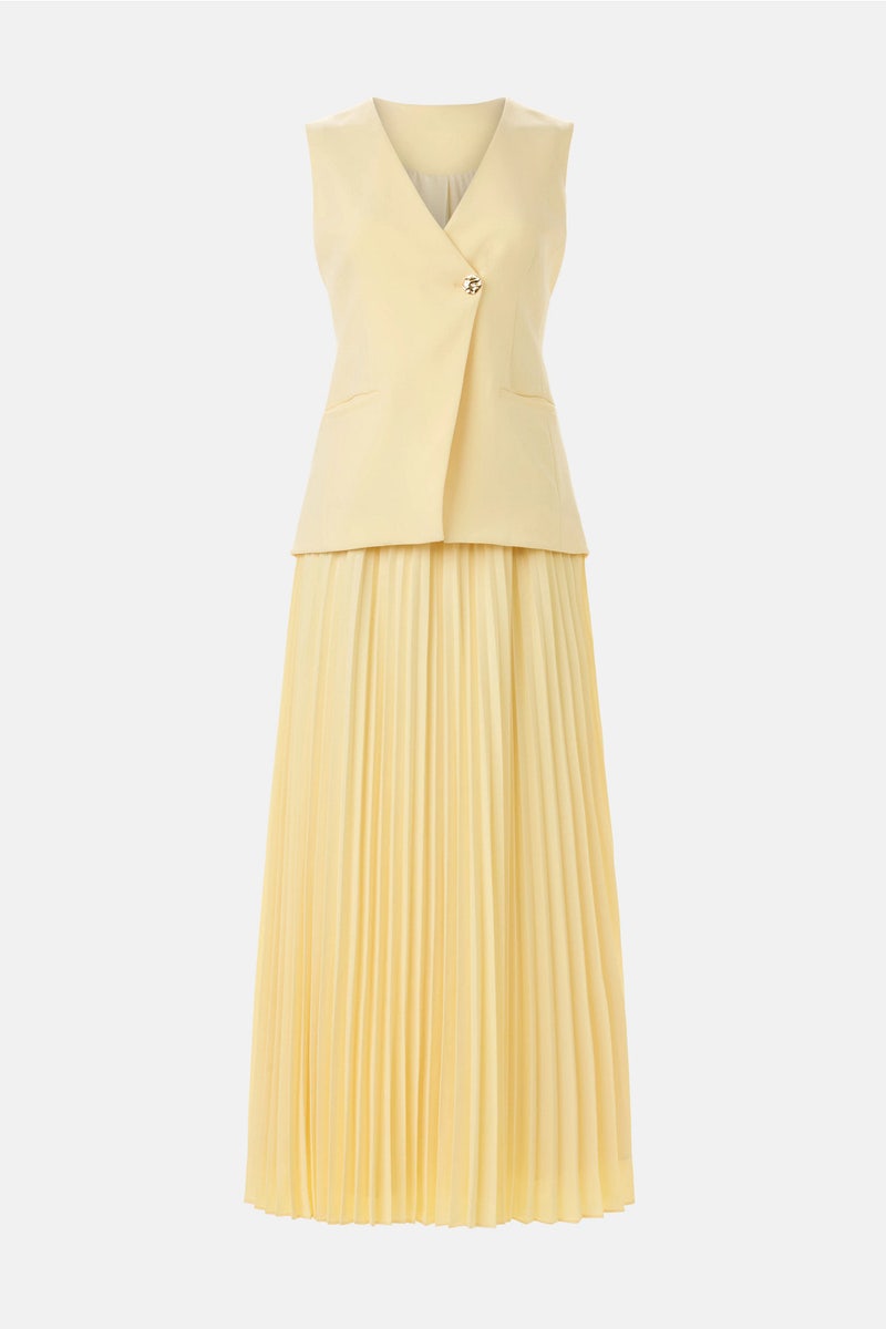 haddy sleeveless pleated mini dress Haddy Pleated Mini Dress in Navy