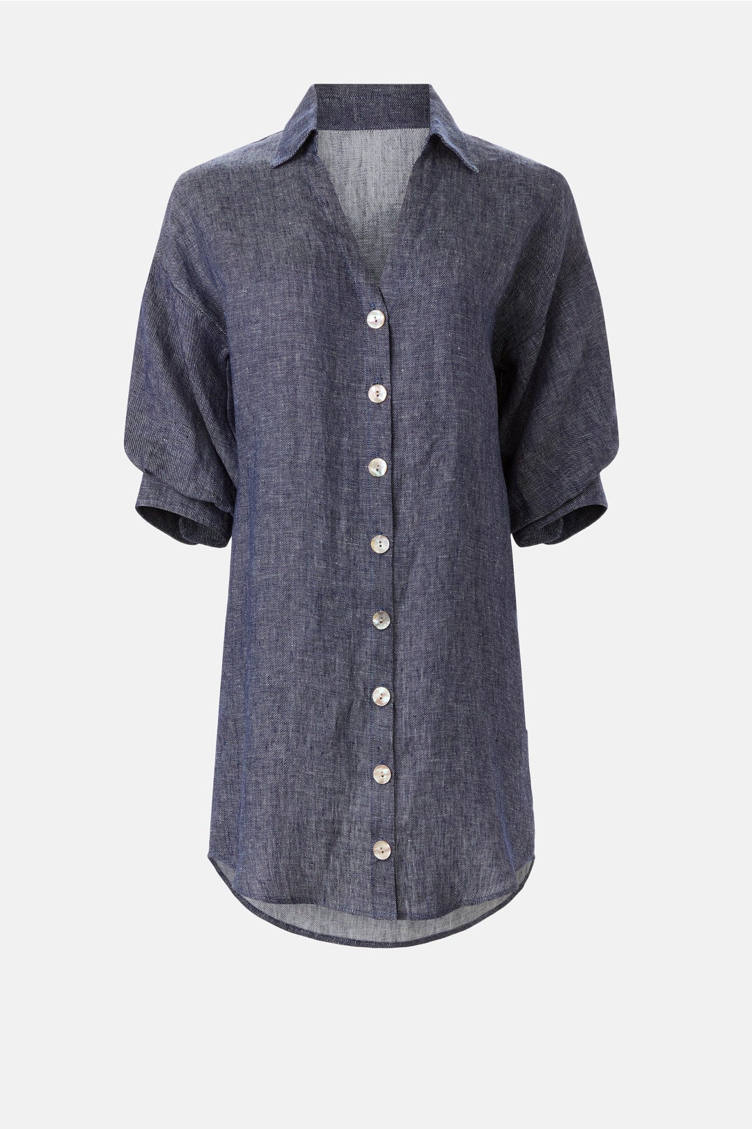 Phoebe Lantern Sleeve Shirt Dress by Fifteen Twenty