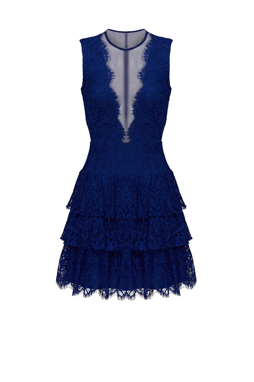 Cobalt Lace Illusion Dress by Nicole Miller 3