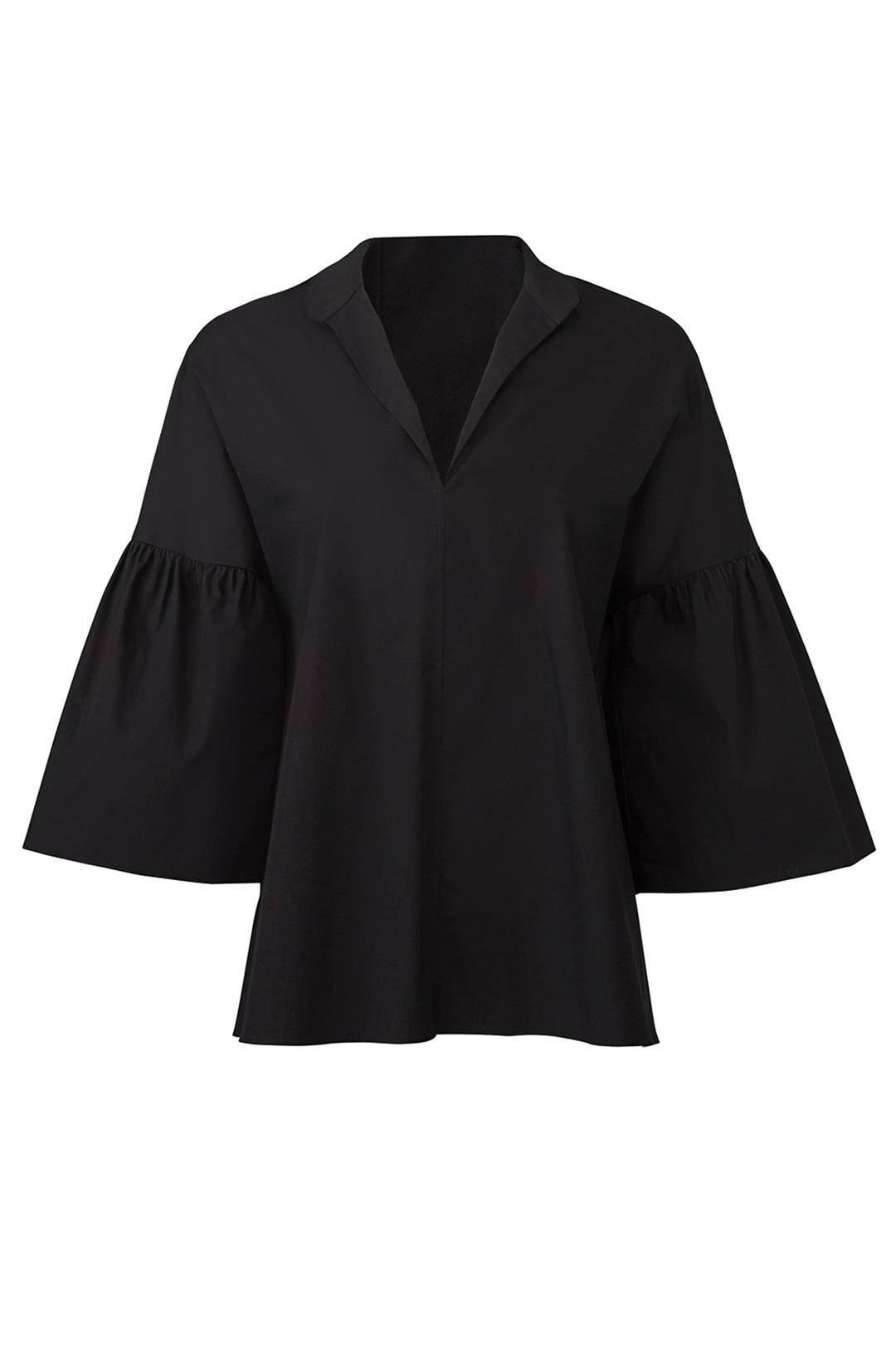 Black Flutter Poplin Top by Fuzzi