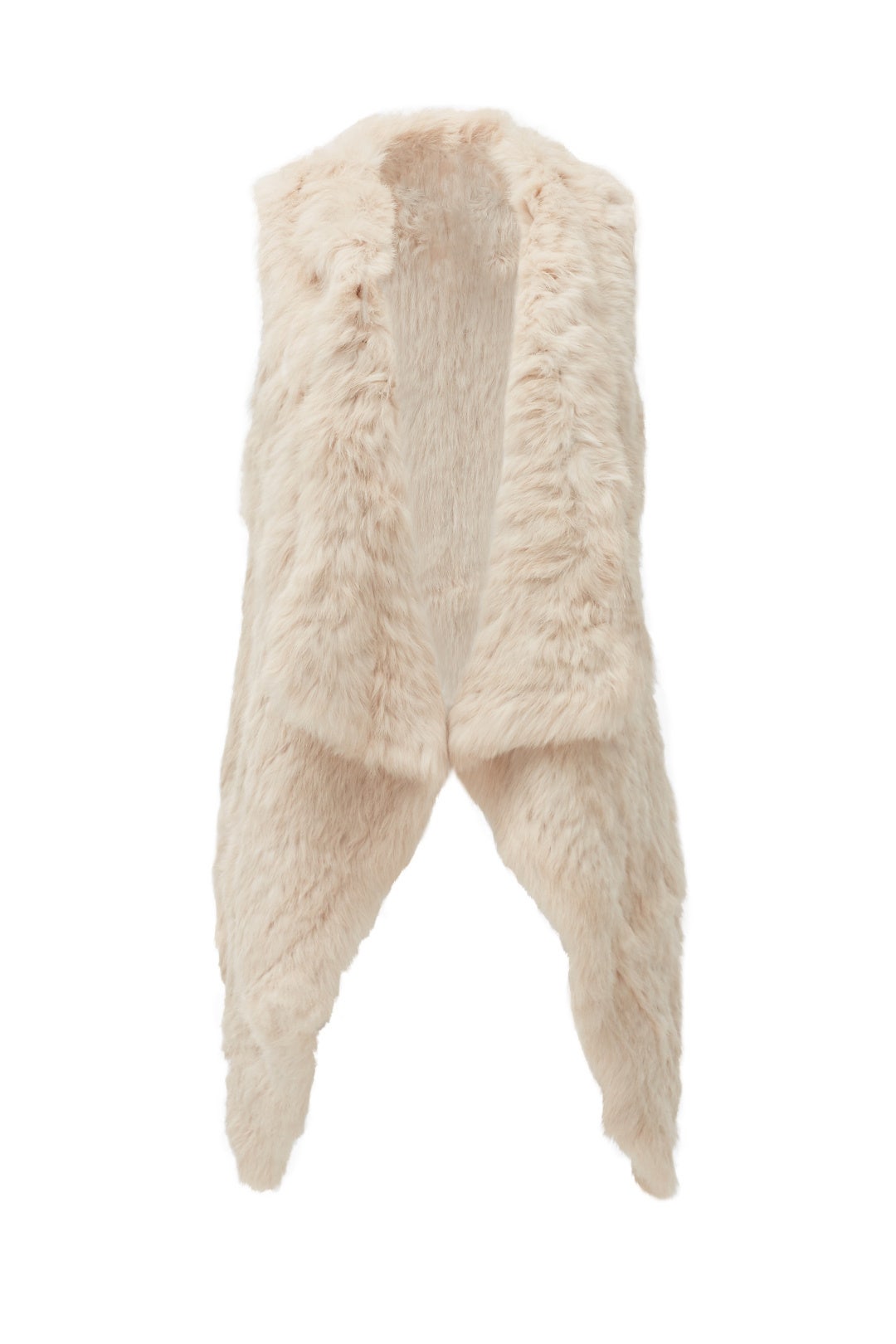 Beige Rabbit Fur Vest by Jocelyn 3