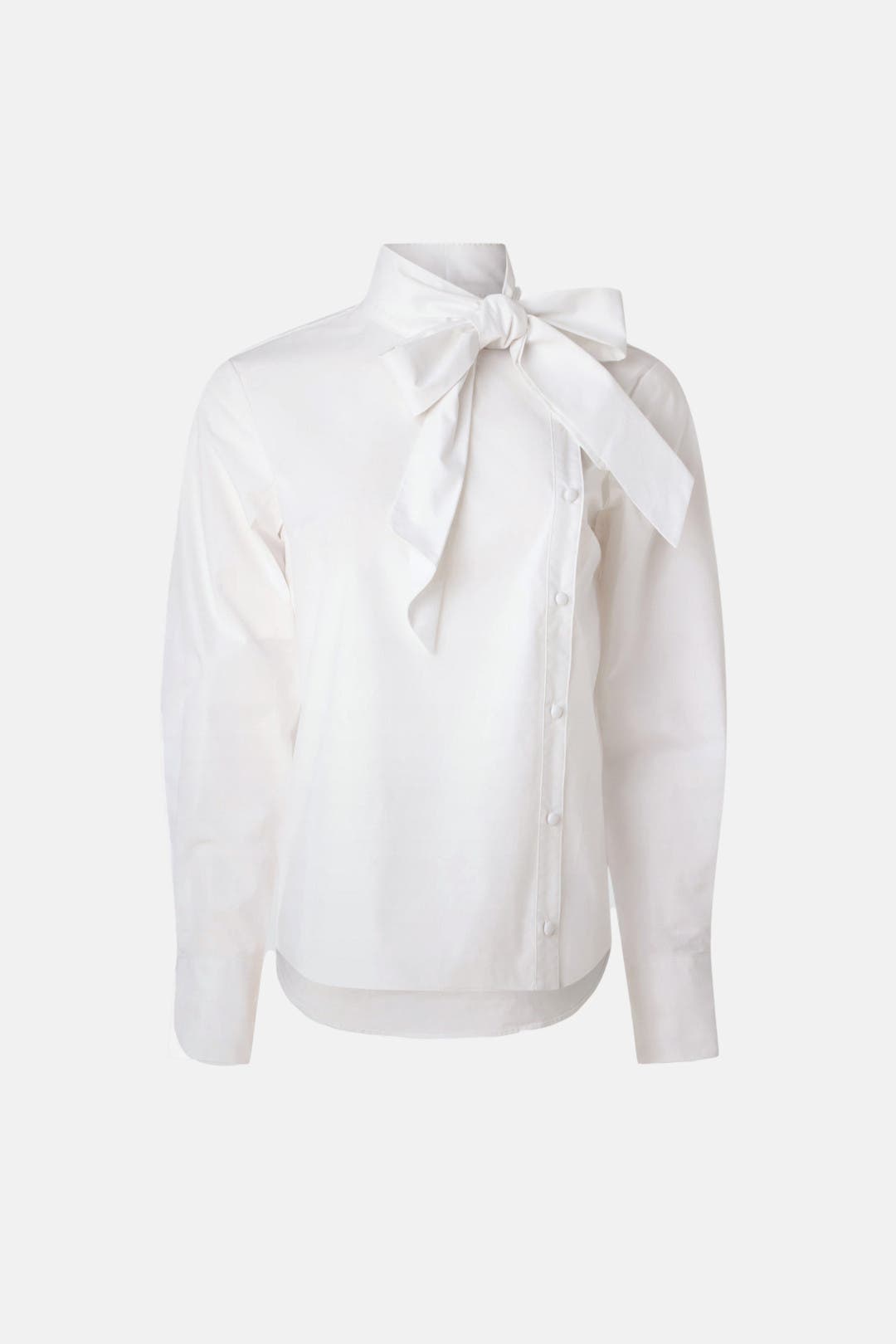トップス herlipto Bicolor Tuck Bow Blouse White Long Sleeve Bow Blouse by Adam Lippes x RTR | Rent the Runway