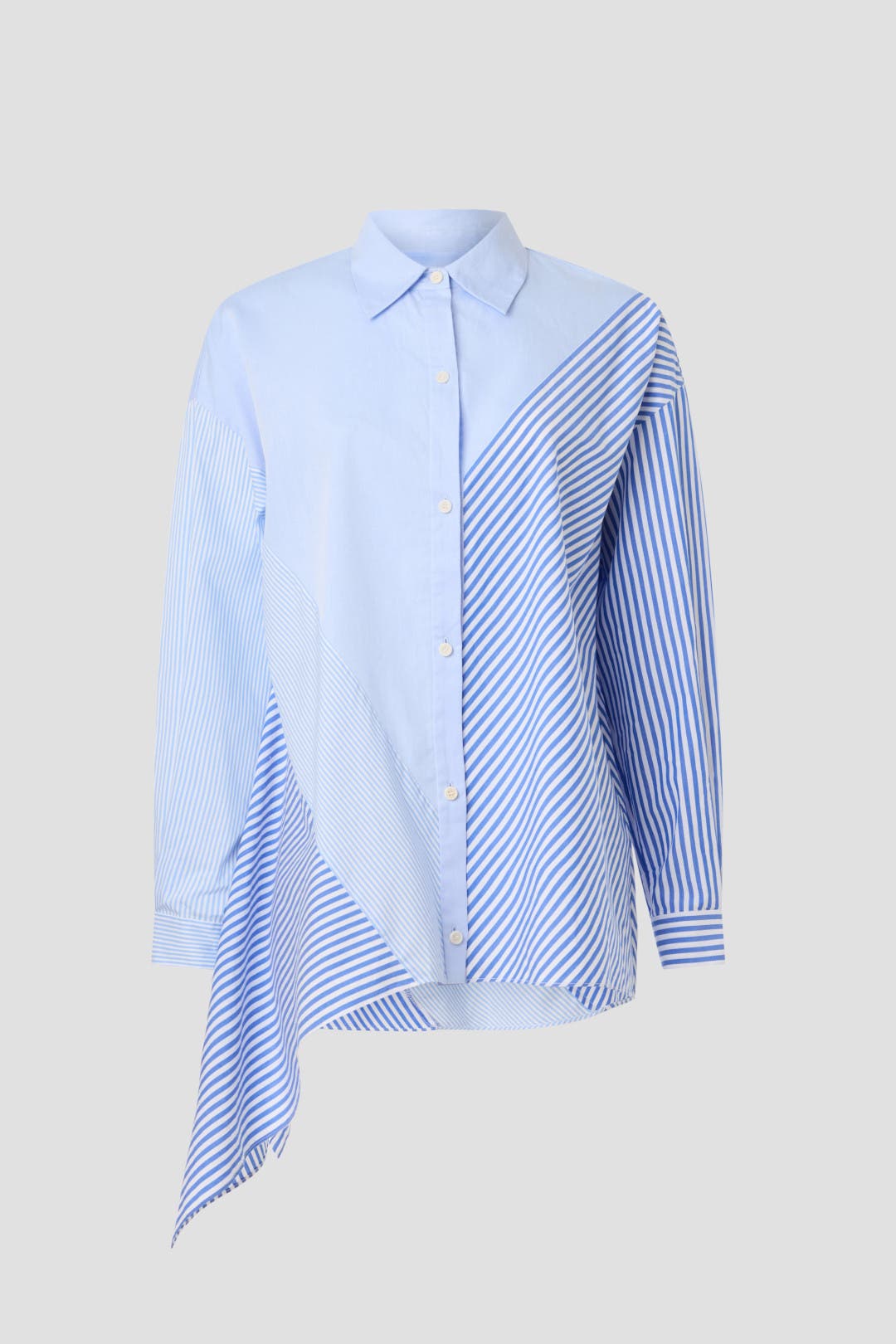 Cotton Asymmetrical Stripe Mix Top by NAADAM | Rent the Runway