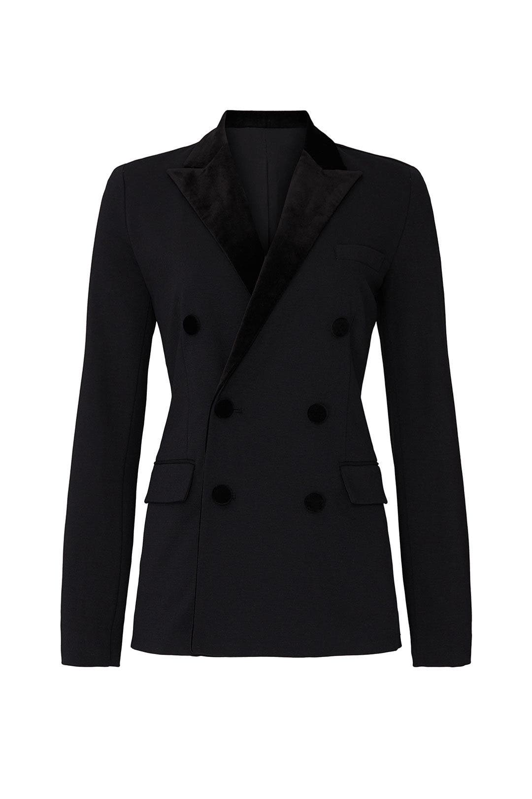 Black Velvet Trim Blazer by Lauren Ralph Lauren