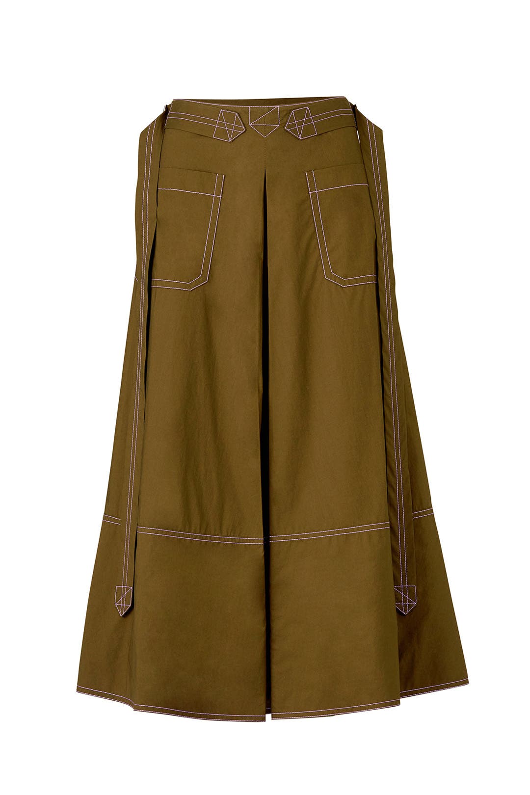 国内発送/送料関税込【MARNI】GOMA TAFFETA SKIRT Olive Taffeta Midi Skirt by Marni | Rent the Runway