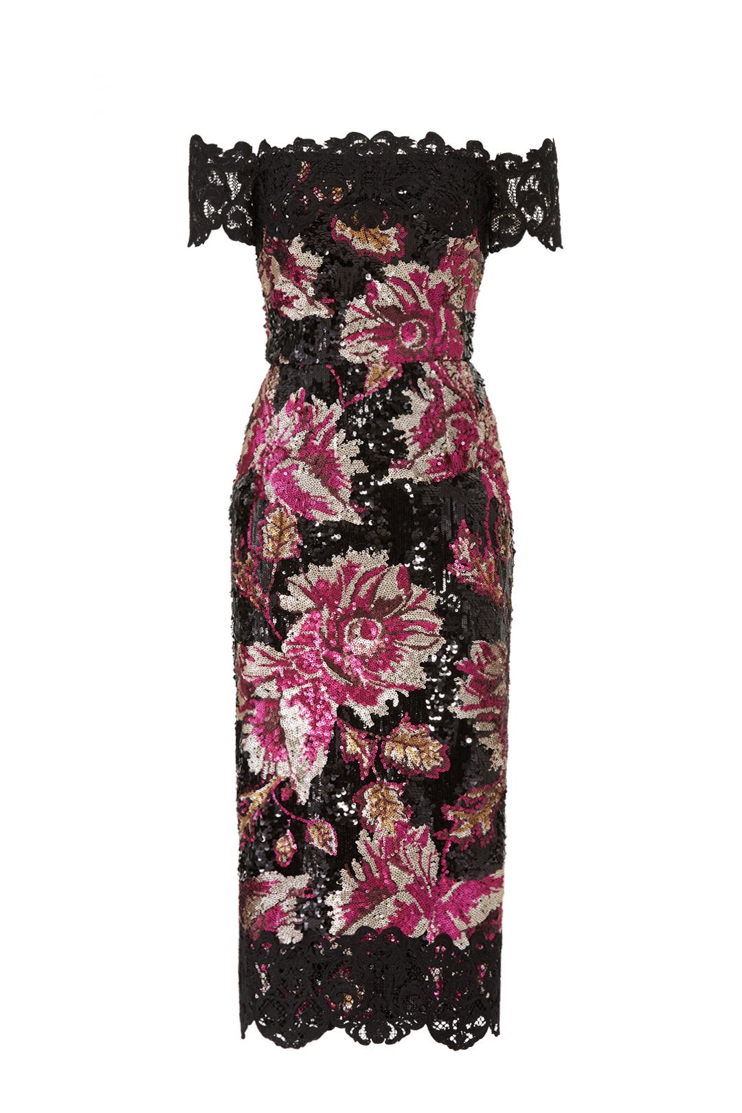 Floral Sequin Sheath by Marchesa Notte 3