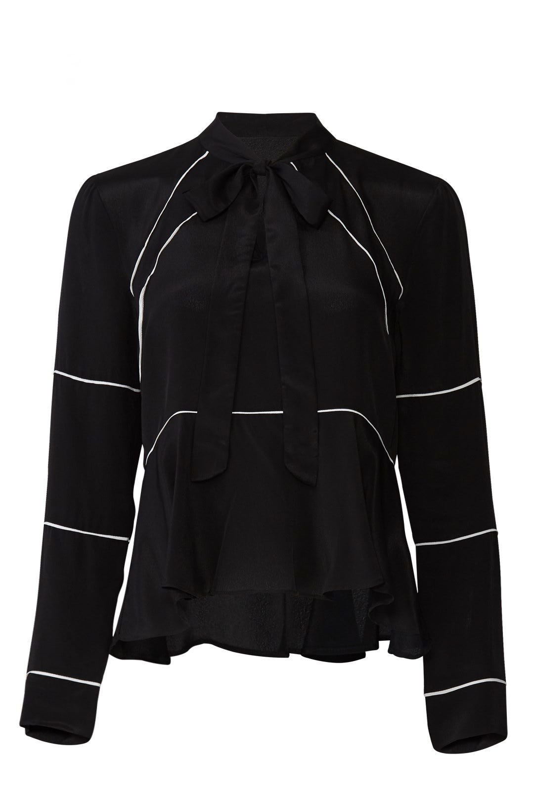 Solid Piping Tie Blouse by Nicole Miller 3