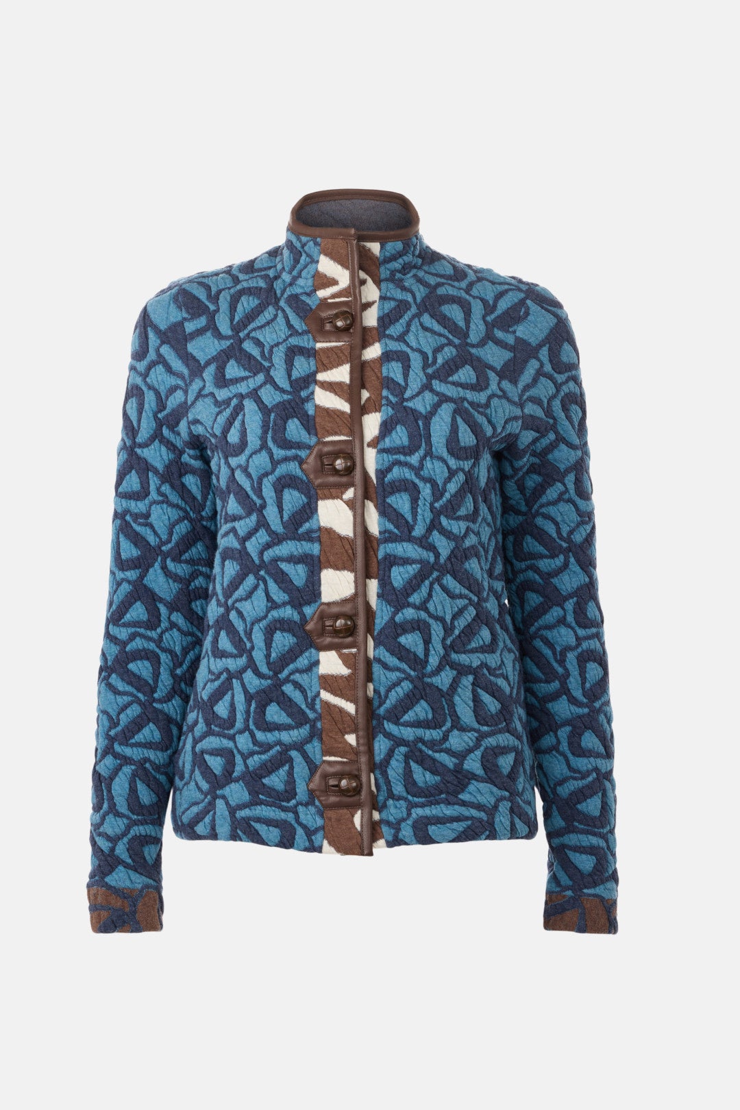 Quilted Faux Leather Trim Jacket by NIC + ZOE 4