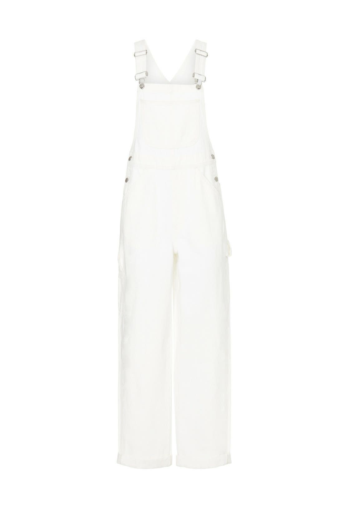 White Denim Oversized Carpenter Shortalls by Madewell | Rent the