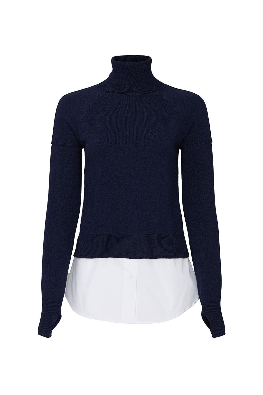 Navy Knit Inset Sweater by KF/KaufmanFranco x RTR