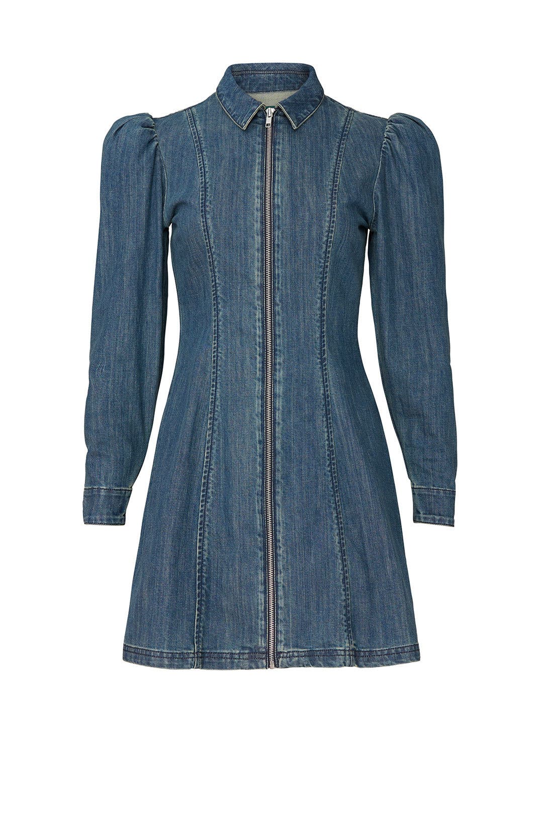Zip Front Denim Dress by ALEXACHUNG | Rent the Runway