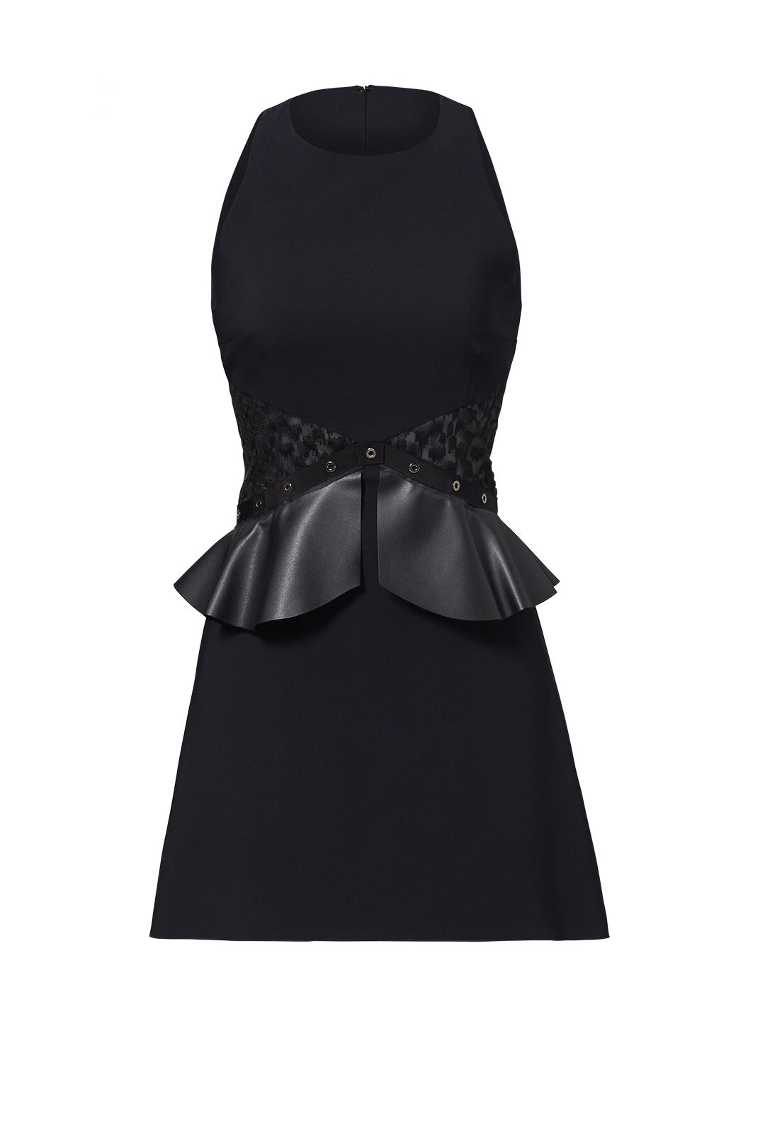 Black Leather Peplum Dress by Giamba 3