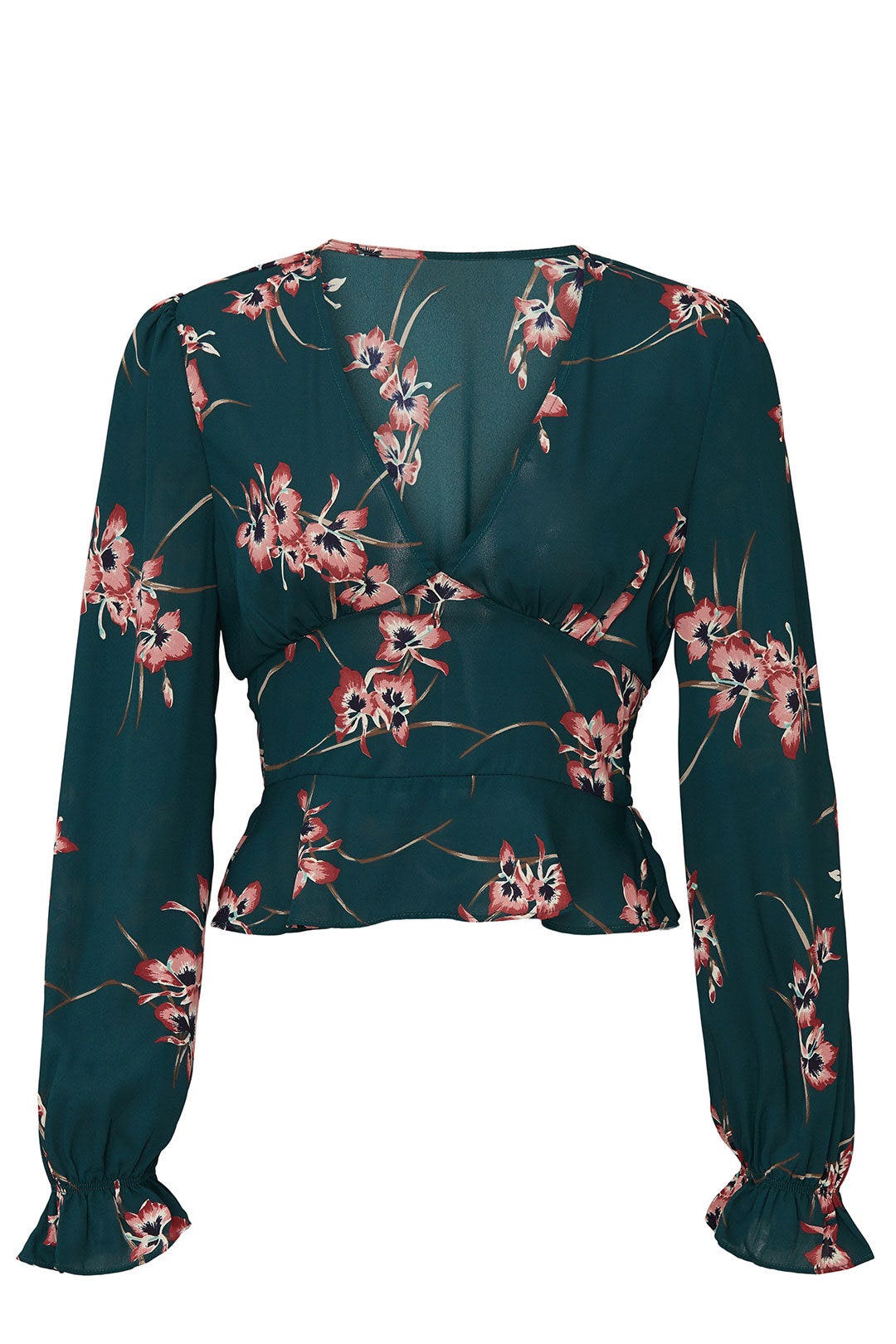 Floral V-Neck Smocked Top by Louna
