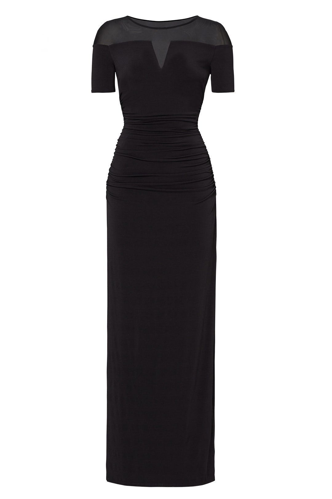 Black Illusion Slit Gown by Laundry by Shelli Segal 3