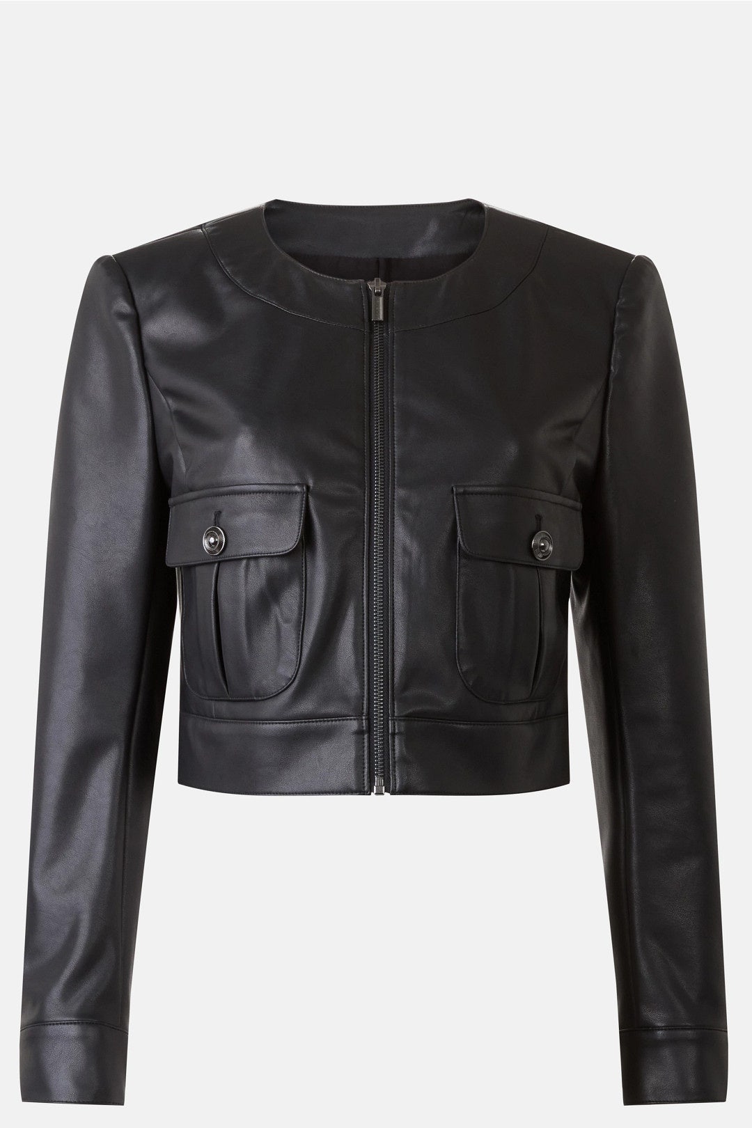 Vegan Leather Patch Pocket Jacket by Laundry by Shelli Segal 4