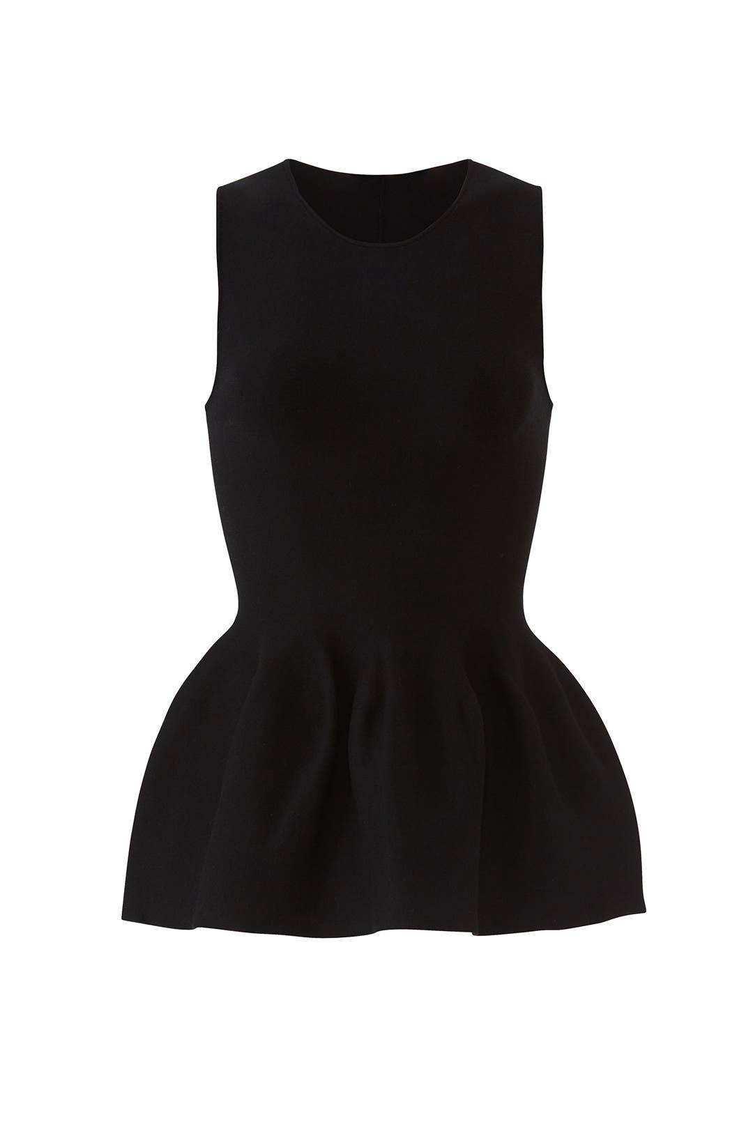 black sleeveless peplum top