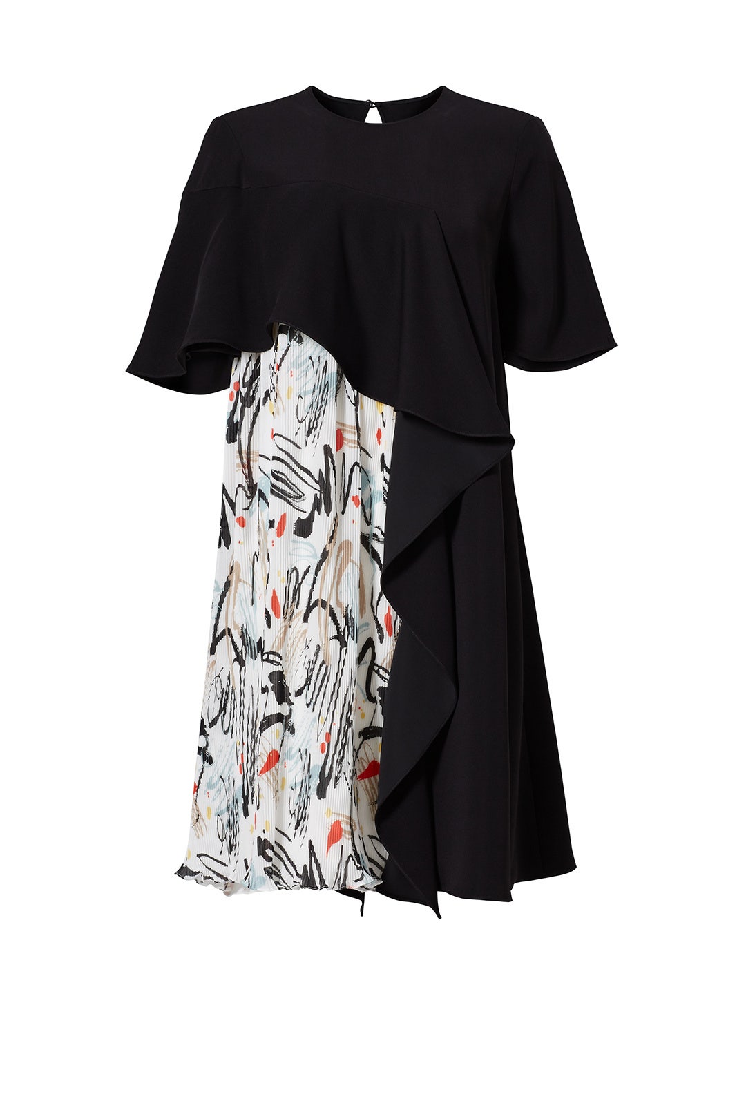 Black Printed Plisse Dress by ADEAM 3