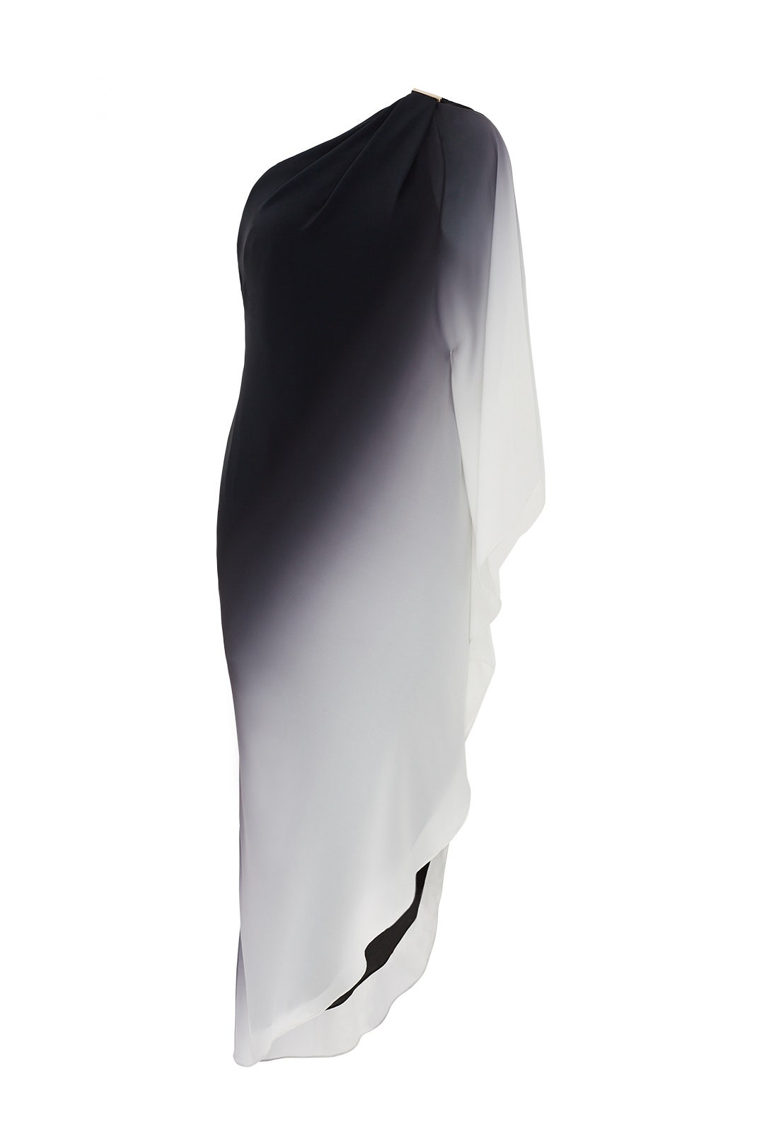 Smoky Ombre One Shoulder Dress by HALSTON 3