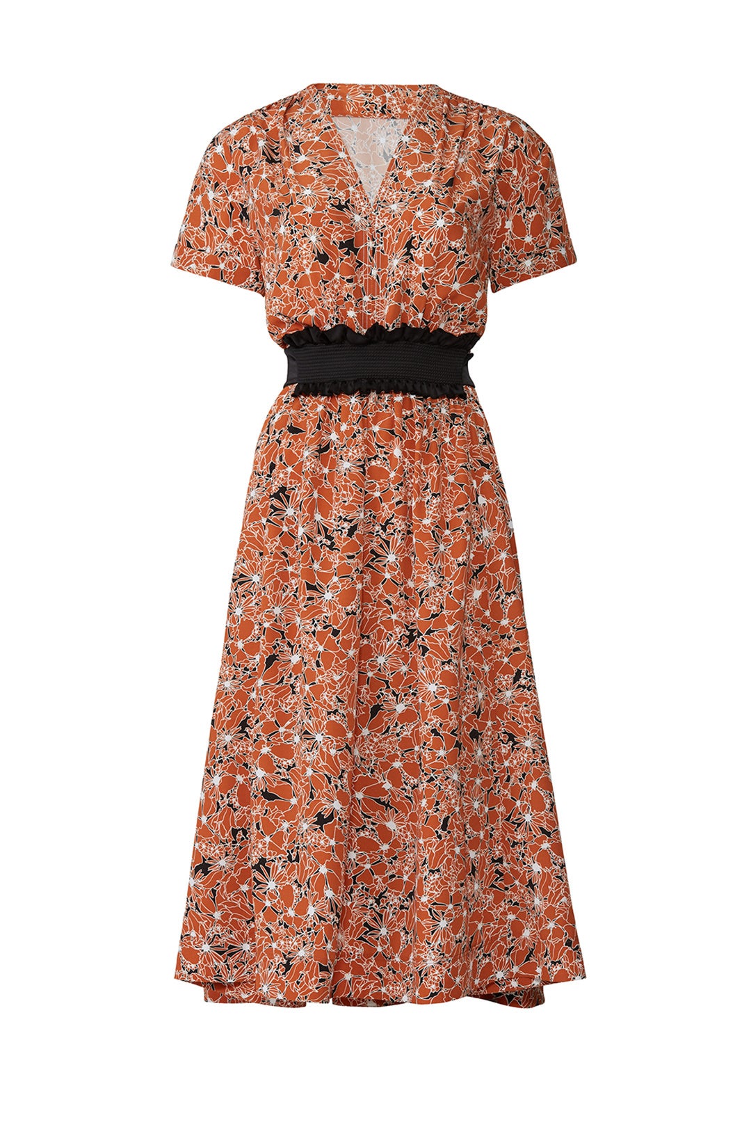knee length dresses for ladies Grow for It Textured Floral Tie-Front Midi Dress, Cream / M