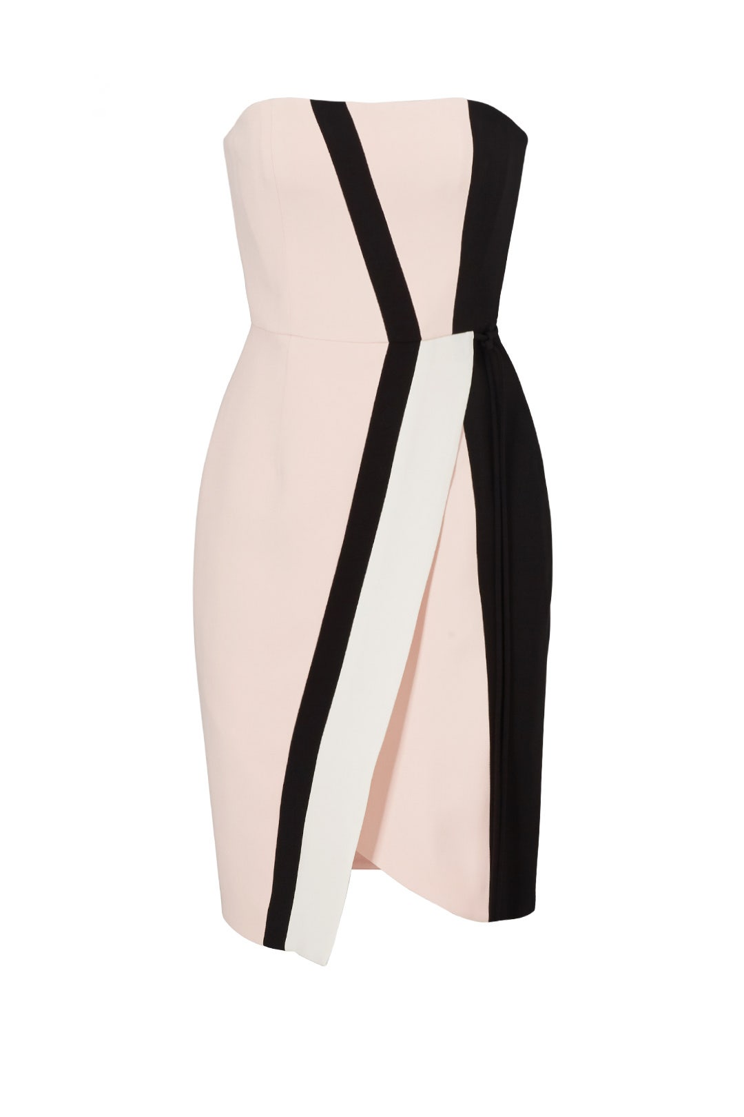 Pink Asymmetric Graphic Crepe Dress by J. Mendel