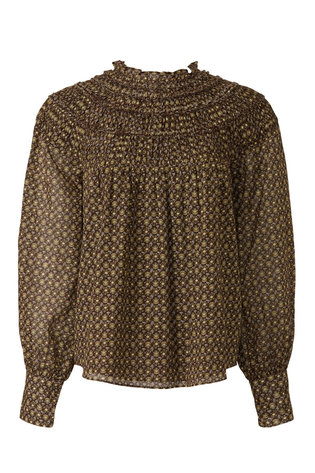 Ruched Neck Floral Top by Rebecca Taylor NYC