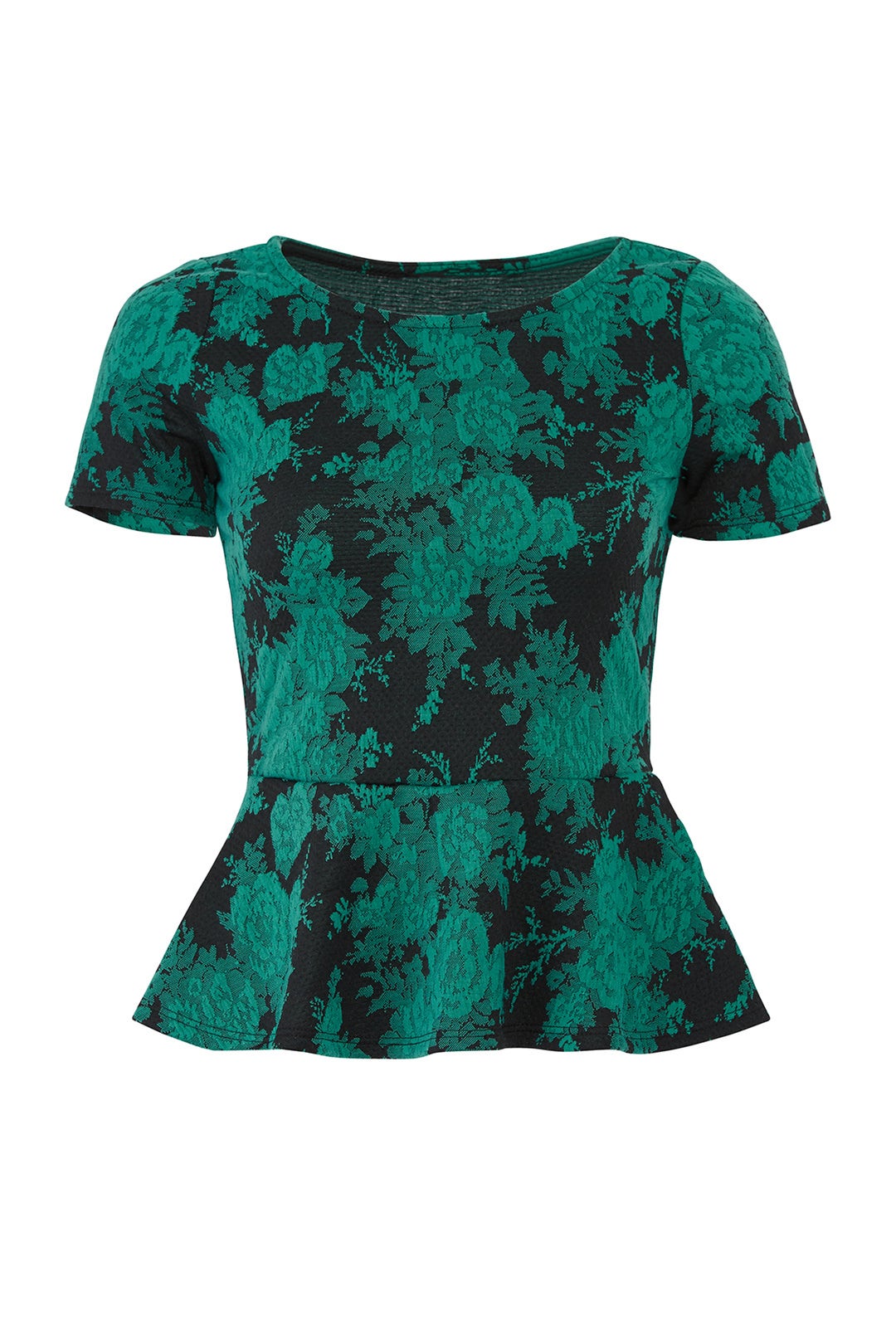 Teal Knit Peplum Top by Slate & Willow