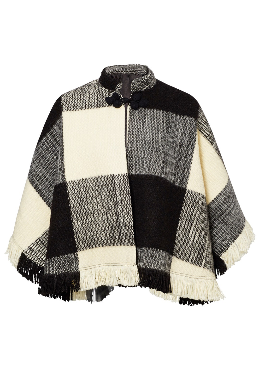 White and Black Dakota Poncho by TULAROSA