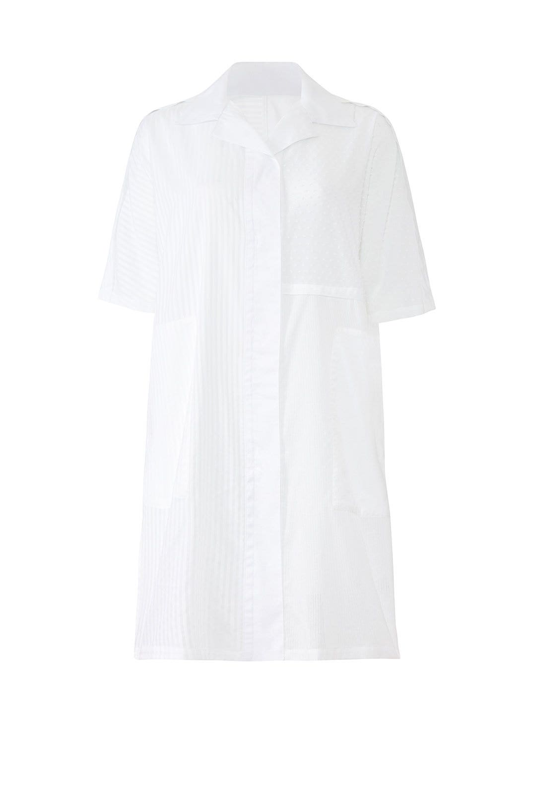 White Combo Button Down by Victor Alfaro