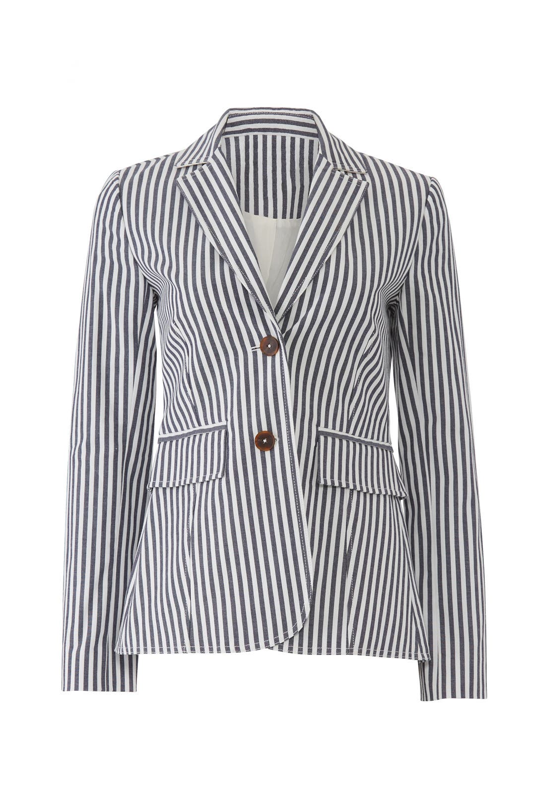 Treat Ürself lace stripe jacket グレー タグ付 Striped Single-Breasted Blazer by Derek Lam 10 Crosby | Rent the