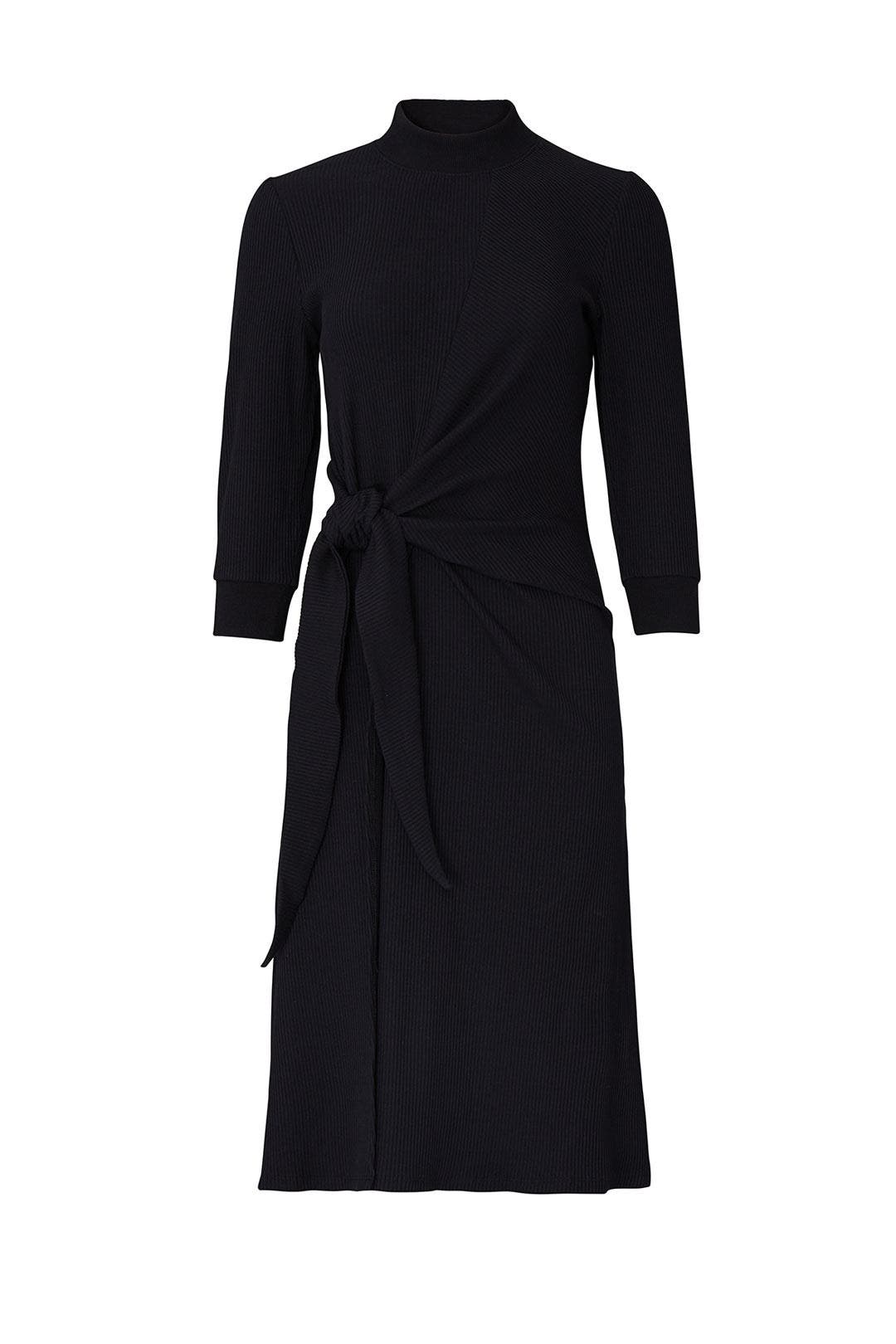 Black Long Sleeve Tie Knot Dress by KINLY 4