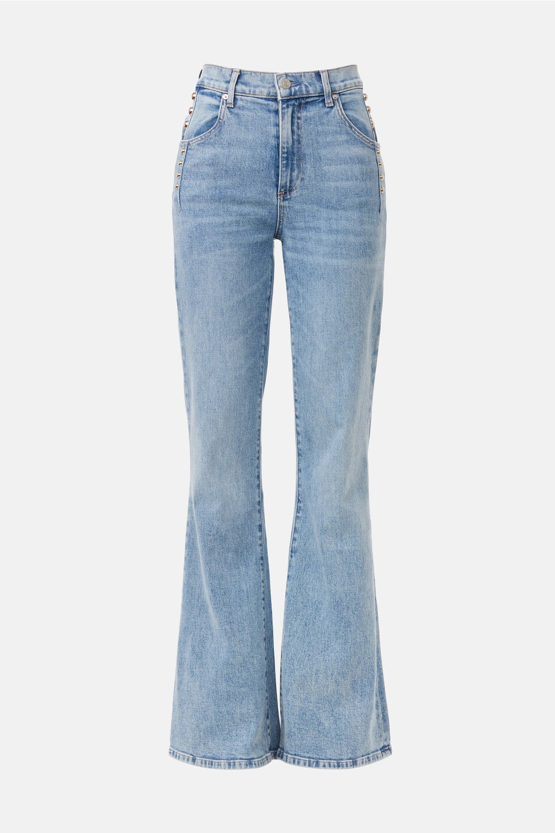 Studded Farah Flare High Rise Jeans by LE JEAN 4